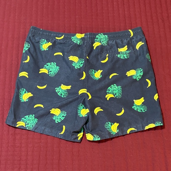 PacSun Men’s Black Swim Trunks with Banana and Leaf Print Size Large - Picture 3 of 13